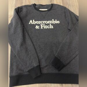Abercrombie Y2k Adult M Charcoal Spellout Crew Neck Sweatshirt